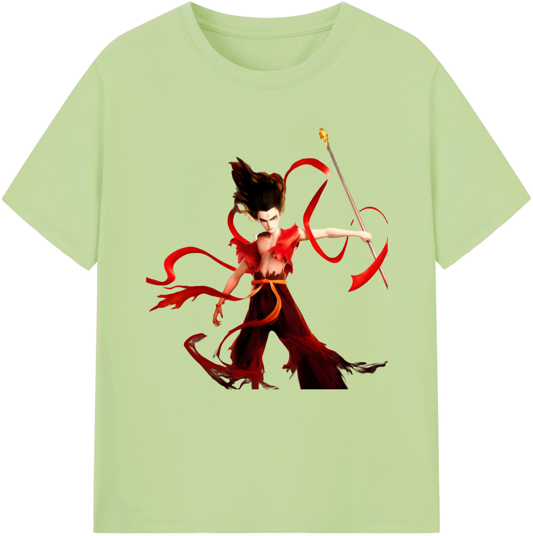 （画像用） Ne Zha 2 ナタ 魔童の大暴れ 綿100％半袖Tシャツ（フロントプリント）